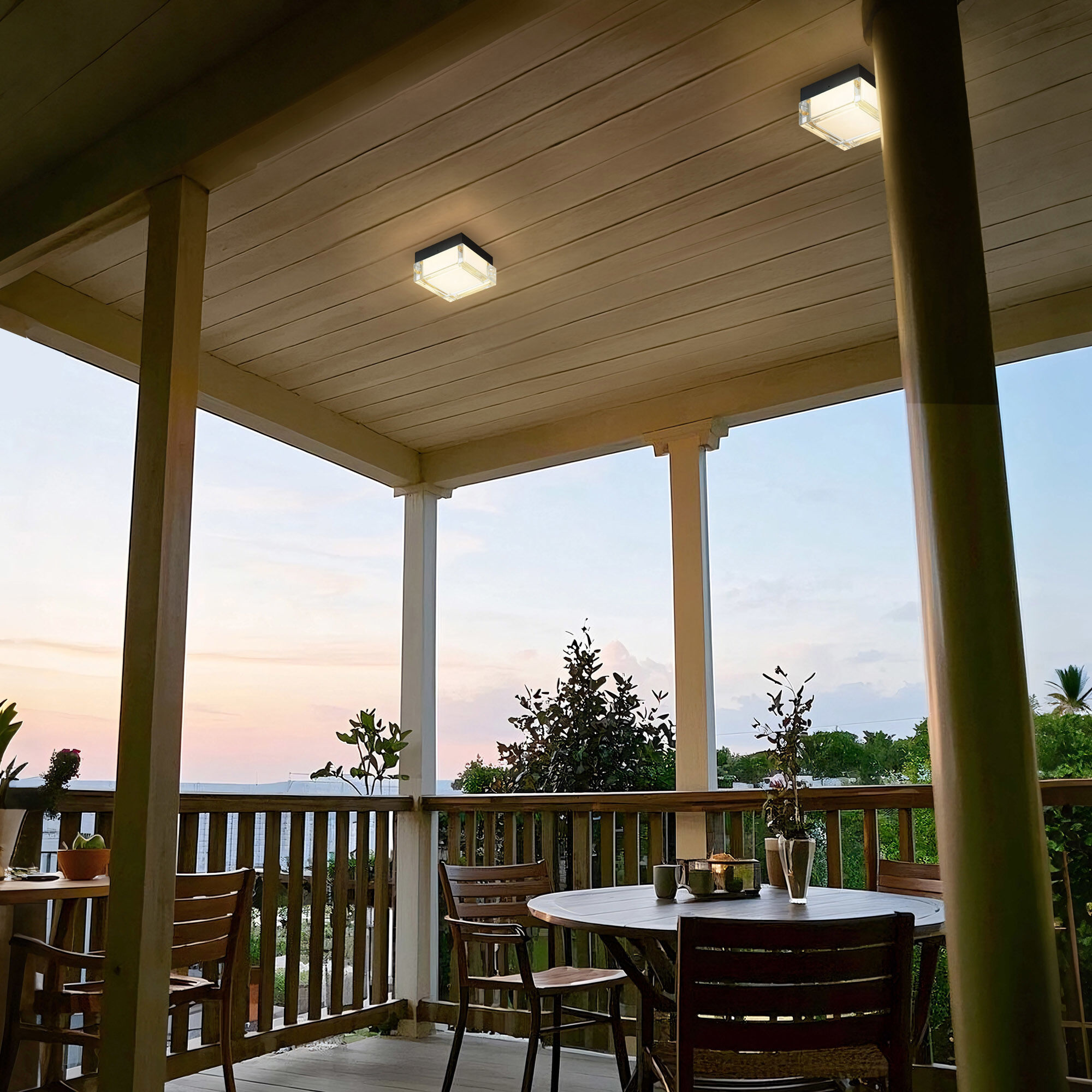 Box LED 5 inch Sand Black Outdoor Flush Mount